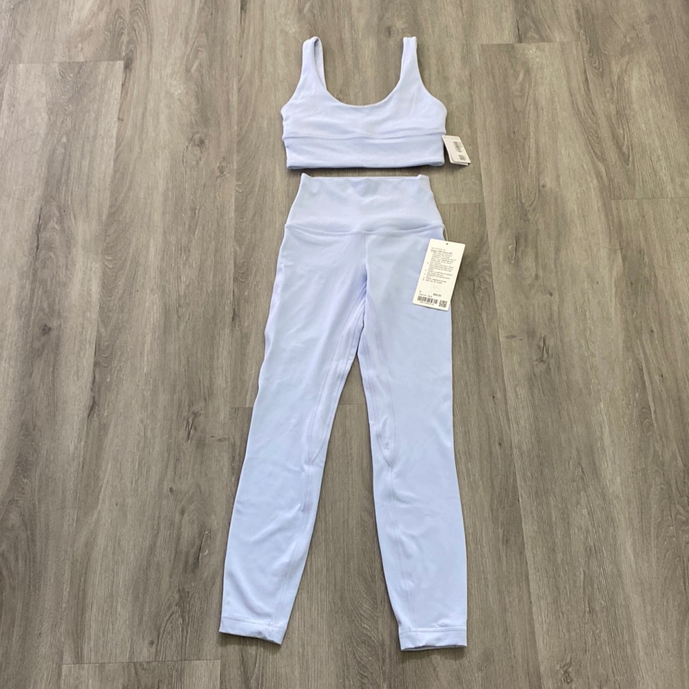 lululemon pastel blue set, align bra and align leggings 25”
